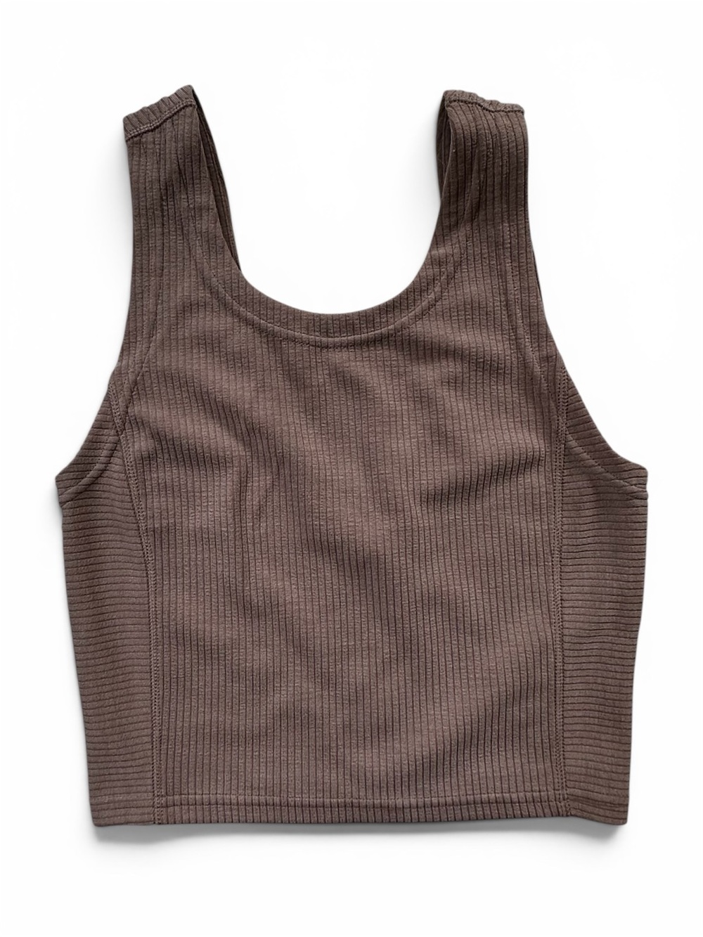Lululemon Light Brown Ribbed Crop Tank Top - Women